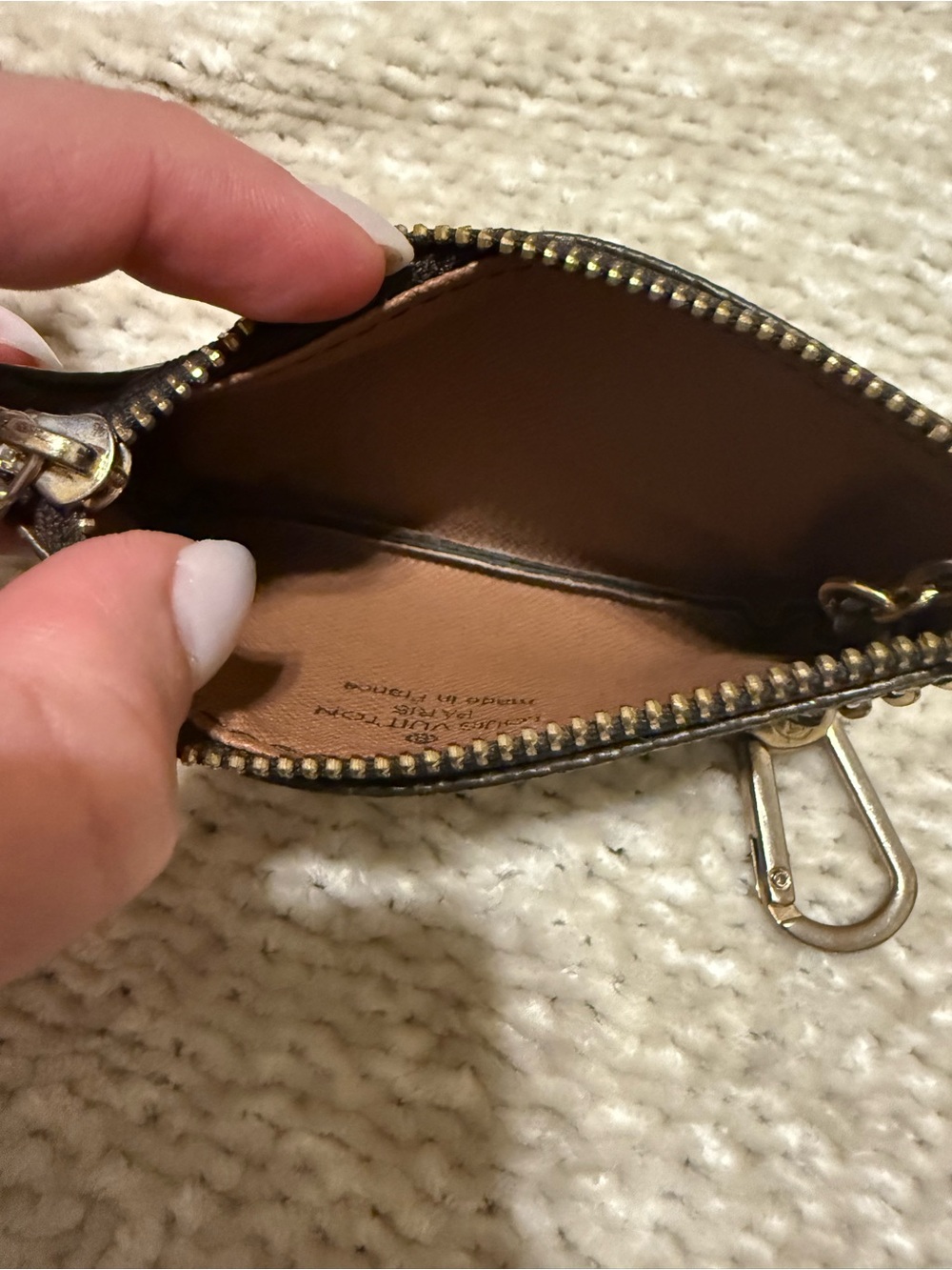 Louis Vuitton Brown Monogram Key Pouch with Gold Hardware - Picture 4 of 6